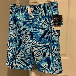 Blue Tie-Dye Men's Swim Shorts